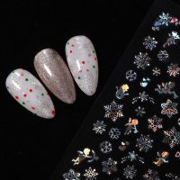 White Bronzing Christmas Slider Nail Art 3D Decals Decoration Snowflake Nail Art Sticker DIY Manicures Transfer Foil Xmas Gift