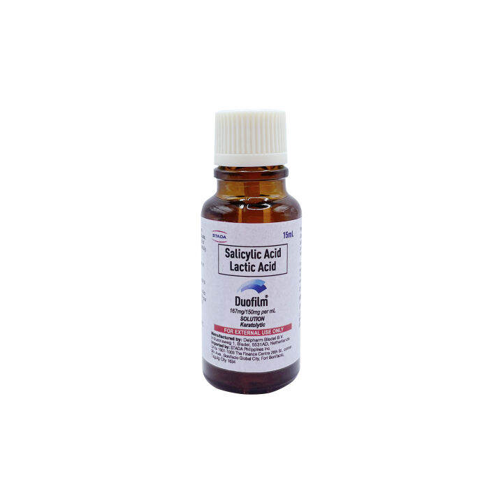 Duofilm salicylic acid and lactic acid, treatment of warts, corns and