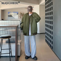 MAYCHEER   แจ็คเก็ตเสื้อแจ็คเก็ตกันหนาวใหม่ลำลองแฟชั่นของผู้ชายแจ็คเก็ตหนา