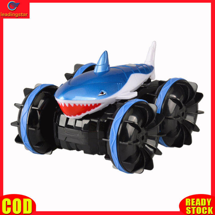 leadingstar-toy-new-2-4g-remote-control-shark-car-rechargeable-360-degree-rotation-amphibious-stunt-remote-control-car-for-boys-girls-gifts