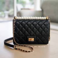 กระเป๋าหนังแกะแท้ C pearl bag