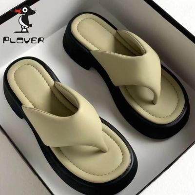 【July】 PLOVER Flip-flops Outerwear Womens 2023 New Fashion Small Thick Bottom Non-slip Sandals