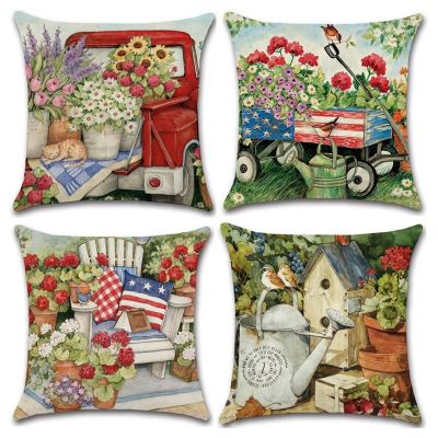 Throw Pillow Covers Modern Decorative Cotton Linen Square Throw Pillow Covers Cushion Case for Sofa, Bed, Car