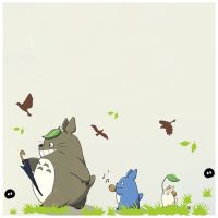 Funny Totoro Cartoon Wall Decals 3D Vinyl Mural Stickers Kids Room Nursery Decoration Anime Poster Wallpaper 90x60CM 3 Styles