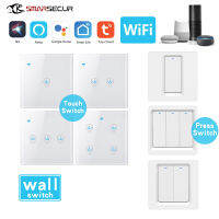 EU tuyasmart Life NL ประเภท123 GANG 1 WAY WiFi TOUCH SWITCH สำหรับ Home Alexa Voice Control