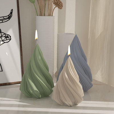 Ceramic Cone Candle Decorations Resin Spiral Pendulum Decorations Plaster Dripping Glue Candle Ornaments DIY Clay Mold Candle Holders Cone-shaped Resin Ornaments