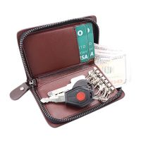 [COD] Multi-card anti-theft brush key bag head layer cowhide multifunctional car zipper