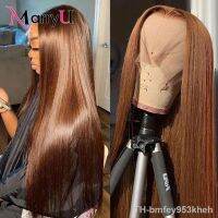 【LZ】○ﺴ☁  MARRYU Chocolate Brown HD Lace Frontal Wig Malaysia Straight Human Hair Wigs Colored Human Hair Wig ISEE 13x4 Lace Frontal Wig