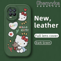 เคส Chenyyka สำหรับ Realme 8 Realme 8 Pro เคสโทรศัพท์หนังนิ่มลายการ์ตูน Hello Kitty ดีไซน์ใหม่น่ารักเคสกล้องคลุมทั้งหมดกันกระแทกเคสสีอ่อนขอบ