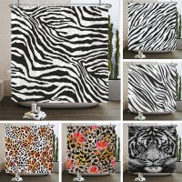 Zebra Animal Shower Curtains With Hooks Waterproof 3d Bathroom Curtains Decoration 180*240cm Printing Washable Bath Screen