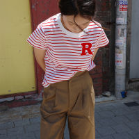 RYA YOU Stripe T-Shirt เสื้อยืดลายทาง ปักฟู