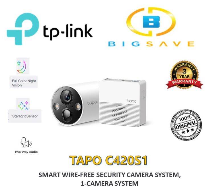 Tapo C420S1  Smart Wire-Free Security Camera System, 1-Camera