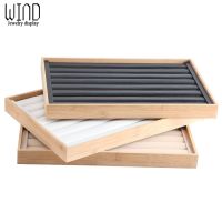 New Arrival Bamboo wood Jewelry Display Jewellery Tray Ring Holder Necklaces Organizer Bracelets Showcase Pendants Box