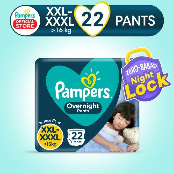 Pampers Overnight Pants Diapers XXL 22s x 1 pack (22 pcs) - 16kg