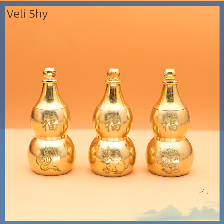 veli-shy-โชคดีของประดับตกแต่งบ้านราศีจีนขวดรูปน้ำเต้าขวดยาเครื่องประดับพวงกุญแจห้อยจี้น้ำเต้ากลวง