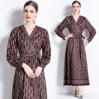 Womens Dress New Fashion Spring/Summer New  High Class  Dress Print  Maxi Dress