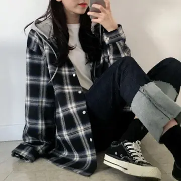 Checkered hot sale hoodie women's