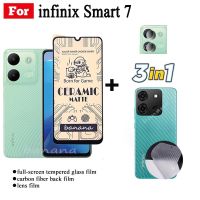 Infinix Smart 7กระจกนิรภัยสำหรับเซรามิกสมาร์ท6 Plus Smart 5 6 HDTecno Spark Go 2023 Spark Go 2022 Spark 9 8 7 3in1ป้องกันกระจกเลนส์กล้องนิรภัย