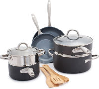 GreenPan Lima Healthy Ceramic Nonstick, Cookware Pots and Pans Set, 12 Piece, Gray