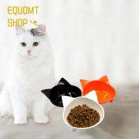 EQUOMT ถ้วยน้ำพลาสติกกันปลายอุปกรณ์เสริมสำหรับแมวภาชนะบรรจุอาหารสัตว์เลี้ยงแมวน่ารักทรงแมวชามเครื่องให้อาหารแบบช้าสำหรับสุนัขชามสำหรับแมวได้ใช้งานได้จริง