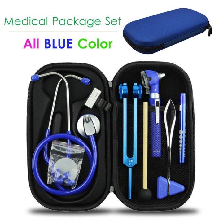 Blue Classic Medical Health Monitor Storage Case Kit with Stethoscope