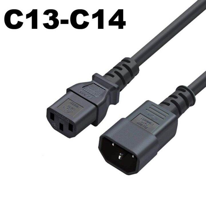 ac85v-265v-10a-1-5เมตร-3m-3pin-สหภาพยุโรปสายเราปลั๊กไฟ-uk-au-มาตรฐาน-iec-c13-c13กับ-c14อะแดปเตอร์ขยายจอมอสำหรับพีซีตั้งโต๊ะ