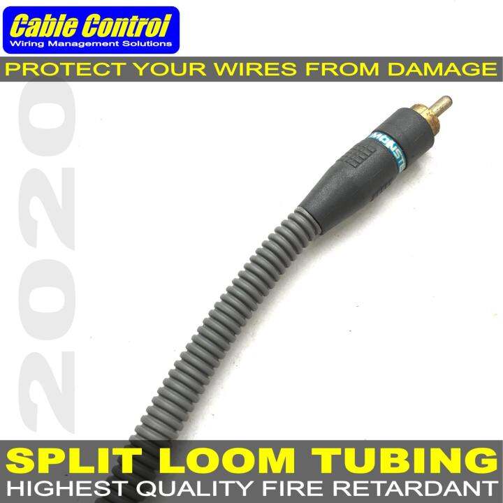 Cable Control SPLIT LOOM TUBING GRAY AWG 1210 2M , Fire retardant