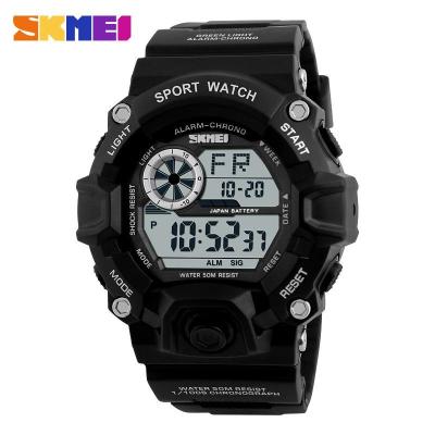 นาฬิกาข้อมือเล่นกีฬาปฏิทินกันน้ำสำหรับผู้ชาย,นาฬิกาข้อมือดิจิตอลกันกระแทกนาฬิกา LED กันน้ำทหาร1019 S