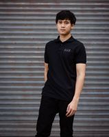 ELLE HOMME เสื้อโปโล สไตล์ casual สีดำ W8K506