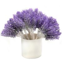 6pcs High Quality Plastic Artificial Lavender Flower Bouquet For Home Wedding Decoration Handmade DIY Wreath Craft Fake Flowers