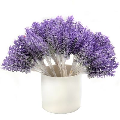（A SHACK） 6ชิ้น HighPlastic ประดิษฐ์ LavenderBouquet สำหรับบ้านตกแต่งงานแต่งงาน DIY พวงหรีดดอกไม้ปลอม