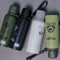 Military training camp outdoor portable sport bottle shot glass camouflage stainless steel vacuum keep-warm glass custom printing --ydsb230731▣