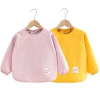 【YD】 1-3 Years Baby Sleeve Bibs Apron Color Smock Feeding Bib for Kids