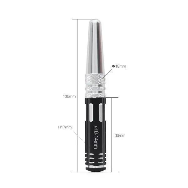 justinlau-stainless-steel-taper-reamer-hole-expanding-saw-opener-black-screwdriver-bit-diameter-0-14mm