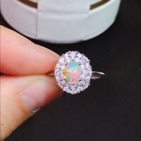 1ct Natural opal woman rings 925 silver Gold Plated beautiful fire color