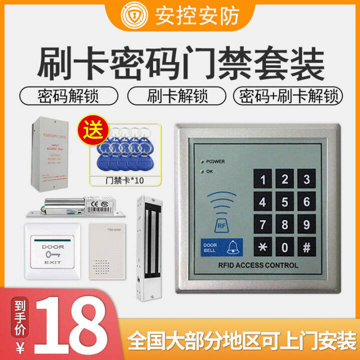 Electronic Door security set double door swiping password glass door