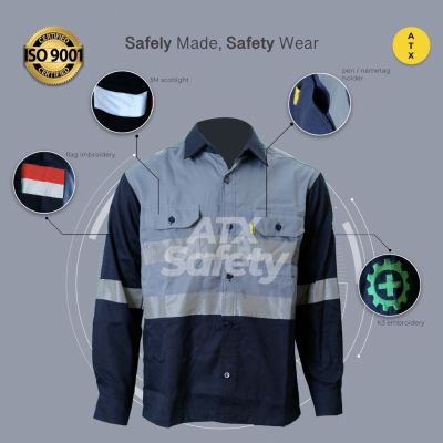CODTheresa Finger Wearpack Safety Work Clothes Long Sleeve Navy Gray Combination ATX