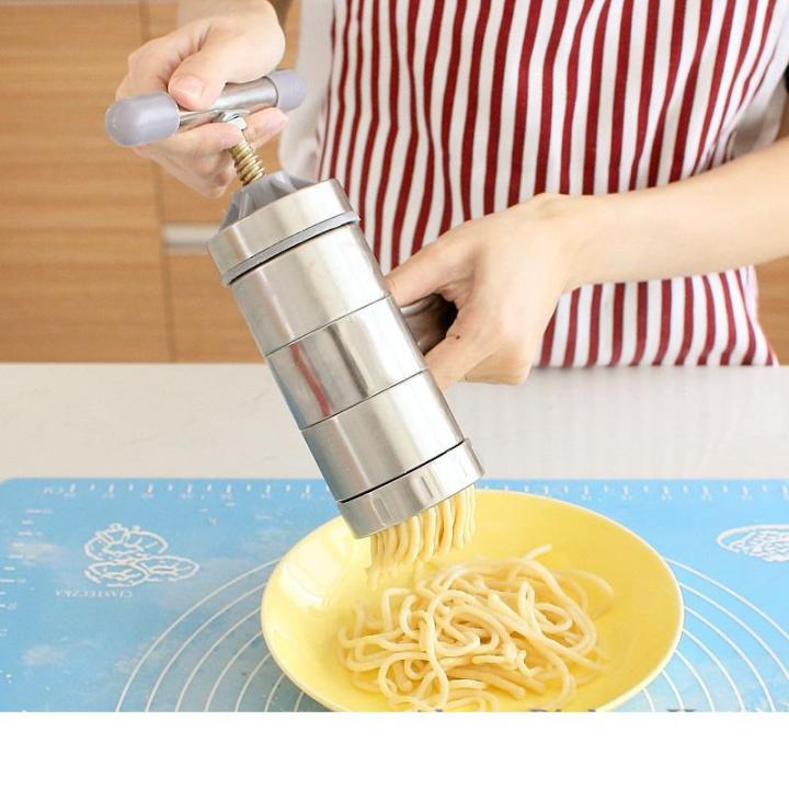 5 Mould Stainless Steel Manual Noodle Maker Press Pasta Machine