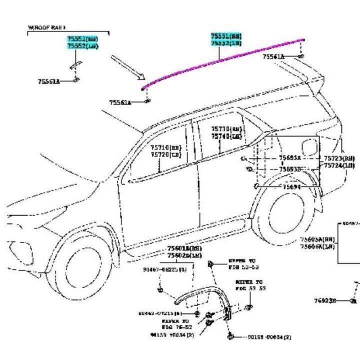 คิ้วหลังคา-toyota-fortuner-ทุกรุ่น-toyota-แท้ศูนย์-100-ปี-2005-2021