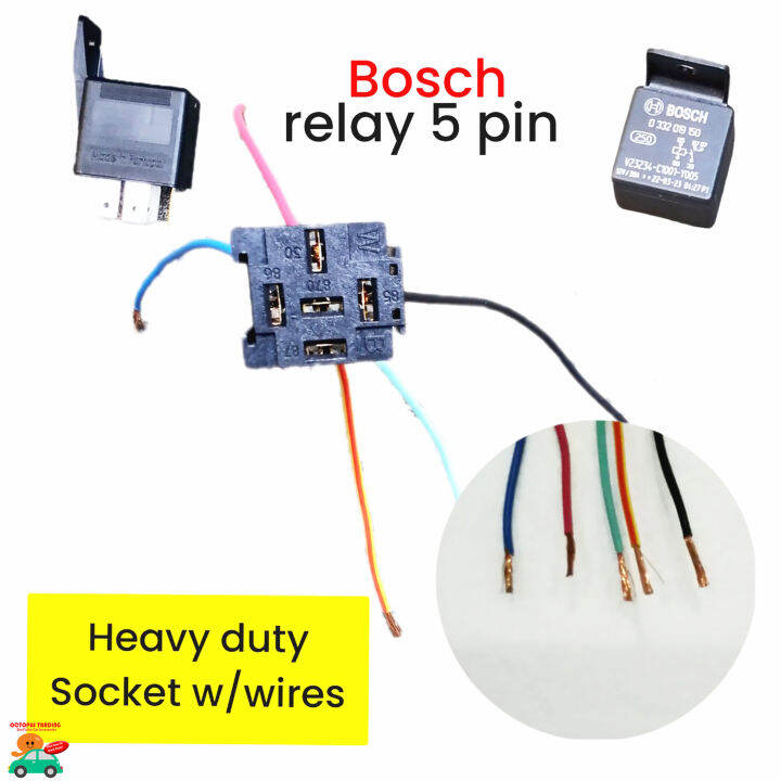 Bosch Relay 5 Pin Heavy Duty SOCKET with Thick Wirings Lazada PH