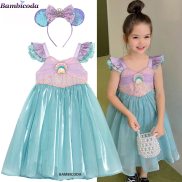 Váy Nàng tiên cá bé Ariel Đầm công chúa trẻ em trang phục cải trang