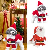 ZZOOI New Fashion Xmas Clothing for Pet Clothes Funny Coat for Dog Christmas Clothes Chihuahua Santa Claus Standing Costume for Cat