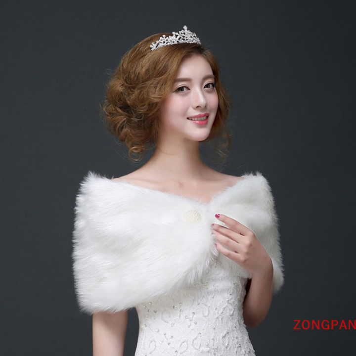 zongpan-เสื้อคลุมงานแต่งงานสีขาวสำหรับผู้หญิง-เสื้อคลุมสำหรับเจ้าสาวแฟชั่นอบอุ่นในฤดูหนาวและผ้าคลุมกำมะหยี่ผ้าคลุมไหล่สำหรับเจ้าสาวกี่เพ้าเครื่องประดับเสื้อโค้ท