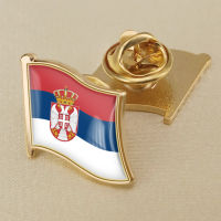 Serbia Serbian Flag Crystal Glue Drop Badge Brooch Flag Brooch of All Countries in the World All-metal Brooch Copper Brooch Collection