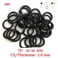 CS 2.0mm ID 90.0-99.0mm Plastic O-Ring NBR Gasket Fluoro Rubber oil waterproof seal film gasket Silicone Ring black color Bearings Seals