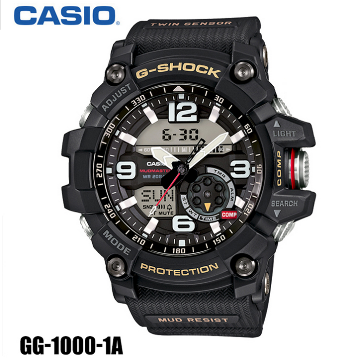 Original NO.1Casio นาฬิกาเสื้อสำหรับผู้ชาย Luxury LED นาฬิกาข้อมือดิจิตอลแบบทหาร3M กันน้ำนาฬิกาควอตซ์กีฬา Dual จอแสดงผลนาฬิกาสำหรับผู้ชาย