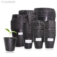 ▫♈ 15 Sizes Nursery Pots Black PE Plastic Grow Bags with Vents Suitable for Greenhouse Vegetable Cultivation Seedling Garden Tool