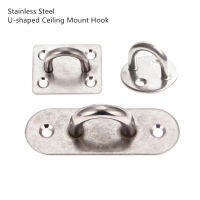 1Pc Stainless Steel U-shaped Ceiling Mount Hook Base Ceiling FansLeisure SofaSandbagsHammocksCeilingGymRings Fixed Hook