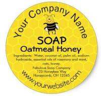 1.5inch Honey Bee Honeycomb Custom Soap Label Stickers