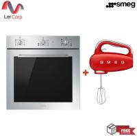 (Smeg) เตาอบ Smeg รุ่น SF64M3TVX + เครื่องผสมอาหารมือถือ สีแดง รุ่น HMF01RDEU